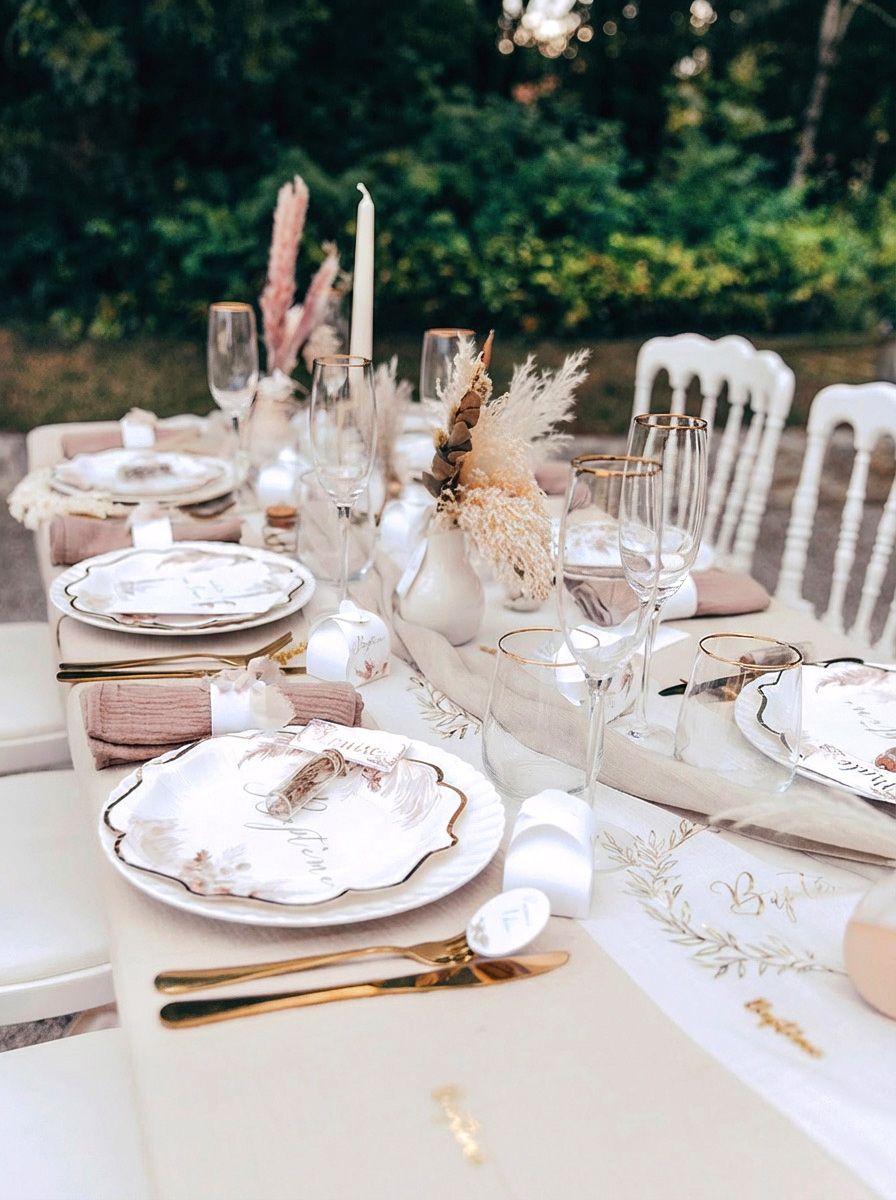 Décoration de table pour baptême
