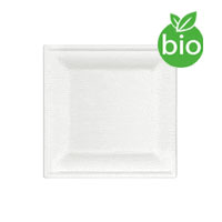 12 Petites Assiettes Carrées Bio Fibre de Canne 15cm