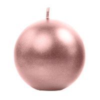 Bougie Ronde Sphère Boule 8 cm Rose Gold