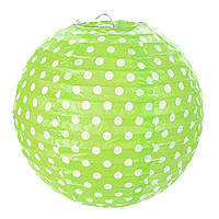 2 Boules Lampion à Pois de Décoration 20 cm Vert Anis