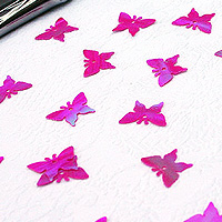 Confettis Déco de Table Papillons Irisés Fuchsia