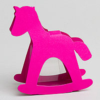 Boite Contenant Dragées Cheval Fuchsia x6