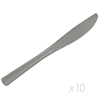 Couteaux Plastiques Gris x10