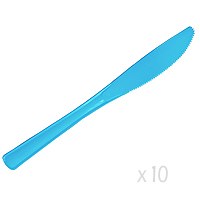 Couteaux Plastiques Turquoise x10
