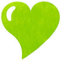 Dessous d'Assiette Coeurs Tissu Intissé Vert Anis x50