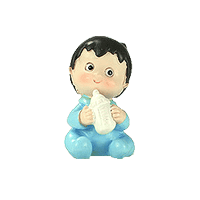 Petite Figurine Sujet Bapteme Bébé Garçon avec Biberon x1
