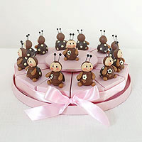 Gateau 12 Parts Coccinelles Chocolat avec Dragées