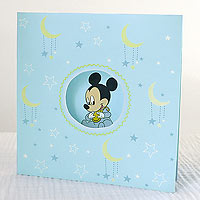 Cartes Invitations avec Enveloppes Baby Mickey x5