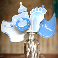 Kit Photobooth Baby Shower Ciel 11 Pièces