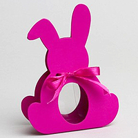 Boite Contenant Dragées Lapin Fuchsia x6