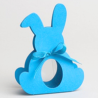 Boite Contenant Dragées Lapin Turquoise x6