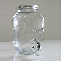 Limonadier en Verre 4L Couvercle Métal