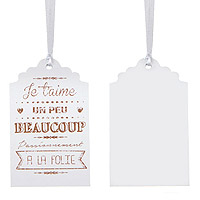 Etiquettes Marque Place Je T'aime Ruban x6