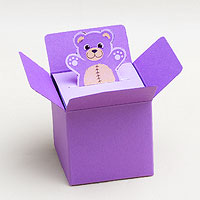 Nounours Sortant du Colis Contenant Dragées Parme x6