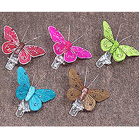Lot de 4 Petites Pinces Papillons Strass Marque place