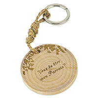 Porte Clef Cadeau Veux-tu être mon Parrain en Bois