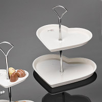 Le Présentoir 2 Etages Petits Fours Porcelaine Coeurs