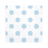 Serviettes Papier Gros Pois Bleu Ciel x20