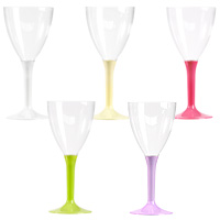 Verres à Vin ou à Eau Pied Couleur x10